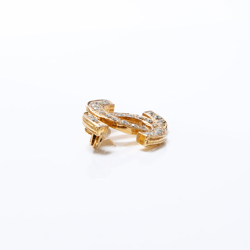 シャネル CHANEL 1990s ココマーク ラインストーン ブローチ