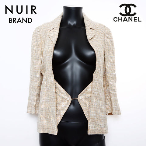 Chanel Linen Cotton 03P Size: 34 Jacket Beige WS8770