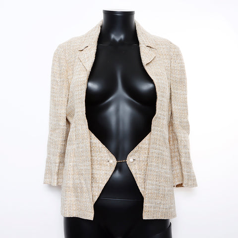 Chanel Linen Cotton 03P Size: 34 Jacket Beige WS8770