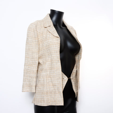 Chanel Linen Cotton 03P Size: 34 Jacket Beige WS8770