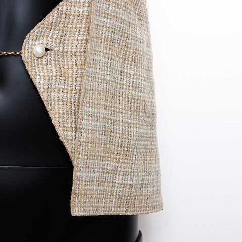 Chanel Linen Cotton 03P Size: 34 Jacket Beige WS8770