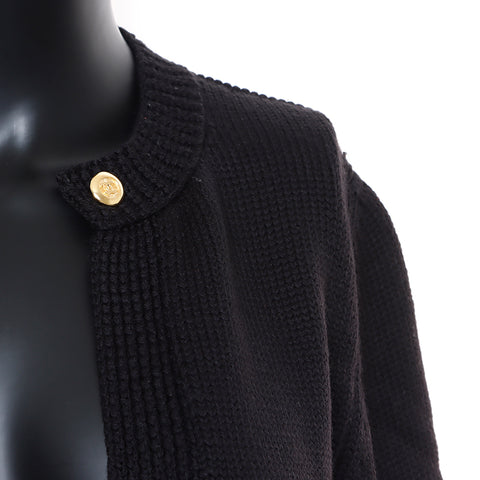 Chanel Wool 99A Size: 42 Cardigan Black WS8771