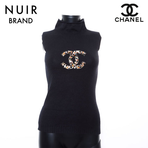 シャネル CHANEL カシミヤ 05A サイズ:38 タンクトップ ブラック WS8773