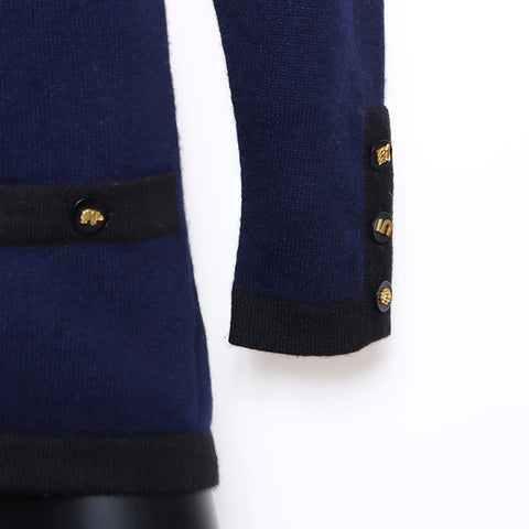 Chanel Wool Clover Button Ensemble Navy WS8774