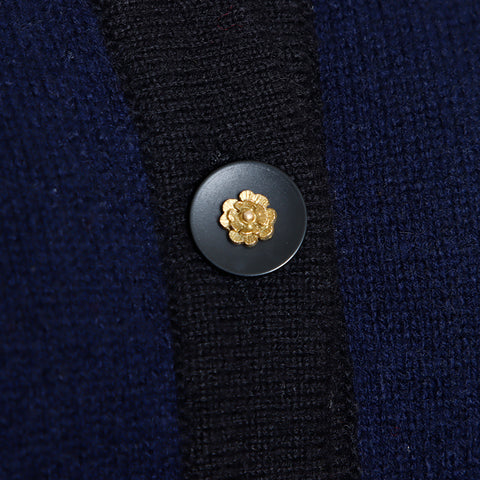 Chanel Wool Clover Button Ensemble Navy WS8774