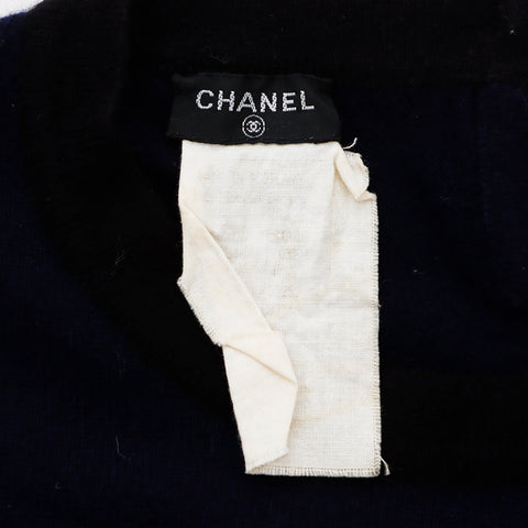 Chanel Wool Clover Button Ensemble Navy WS8774