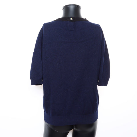Chanel Wool Clover Button Ensemble Navy WS8774