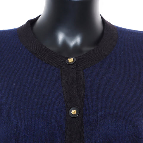 Chanel Wool Clover Button Ensemble Navy WS8774