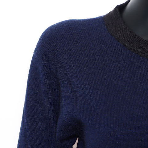 Chanel Wool Clover Button Ensemble Navy WS8774