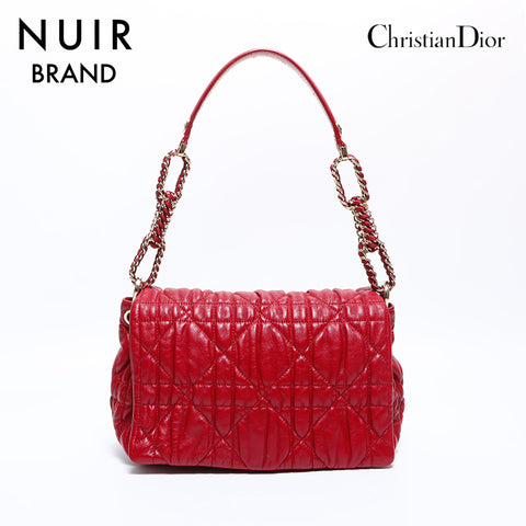 クリスチャンディオール Christian Dior カナージュ チェーン レザー ハンドバッグ ピンク WS8778