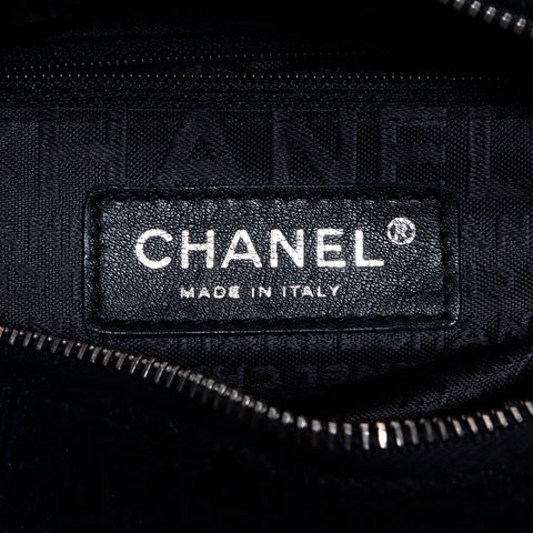 シャネル CHANEL ココマーク キャンバス 10番台 ショルダーバッグ ブラック シルバー WS8779