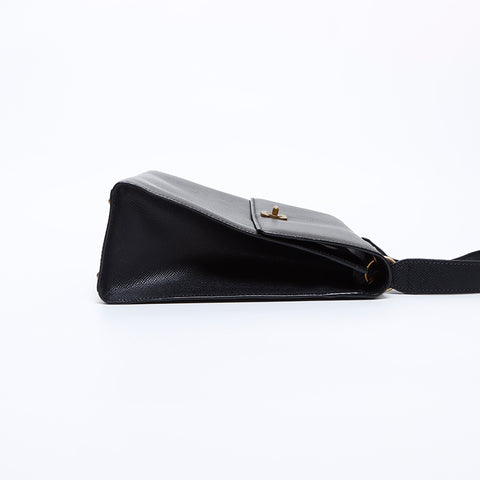 Chanel CHANEL No. 6 Caviar Skin Turn Lock Coco Mark Shoulder Bag Black WS8792