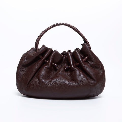 ボッテガヴェネタ BOTTEGAVENETA レザー ハンドバッグ ブラウン WS8796