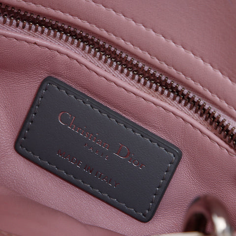 クリスチャンディオール Christian Dior レディーディオール ミニ カナージュ 2way レザー ハンドバッグ ピンク WS8797