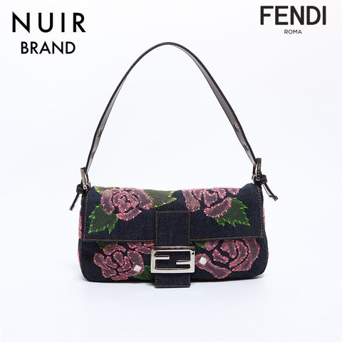 Fendi Mamma桶牛仔布肩袋海军WS8798