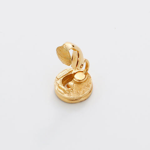 GIVENCHY Rhinestone G logo Silver Vintage Earring gold WS8812