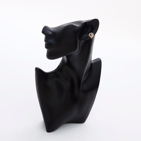 GIVENCHY Rhinestone G logo Silver Vintage Earring gold WS8812