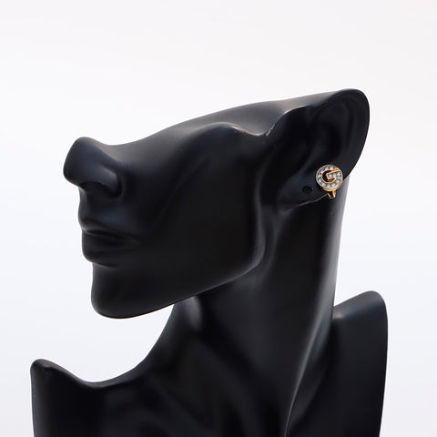 GIVENCHY Strass G logo Argent Vintage Boucle d'oreille or WS8812