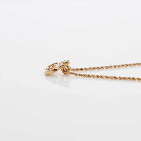 Christian Dior Vintage rhinestone CD logo Necklace gold WS8814