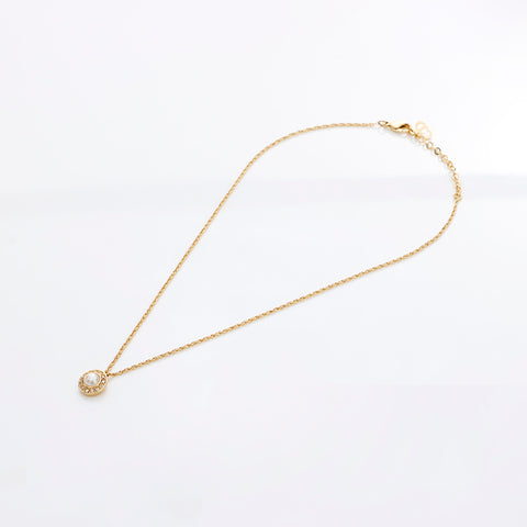 クリスチャンディオール Christian Dior パール ラインストーン ヴィンテージ ネックレス ゴールド WS8820