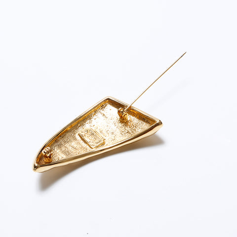 YVES SAINT LAURENT YSL 胸针 金色 WS8822