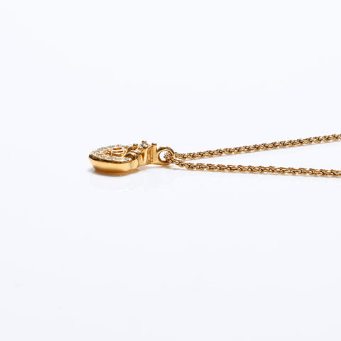 Christian Dior Rhinestone Necklace gold WS8826
