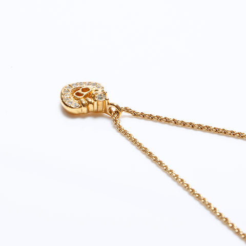 Christian Dior Rhinestone Necklace gold WS8826