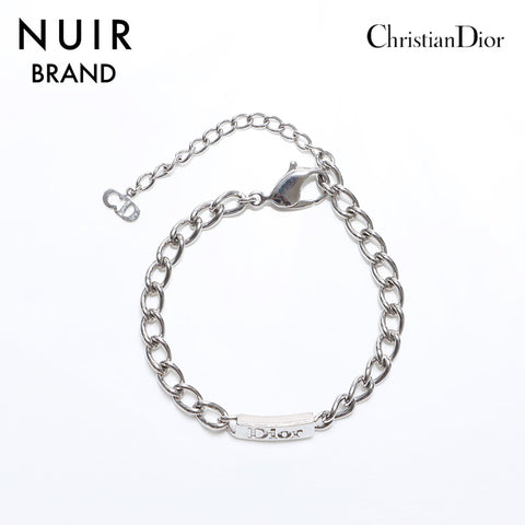 クリスチャンディオール Christian Dior プレートロゴ ブレスレット シルバー WS8829