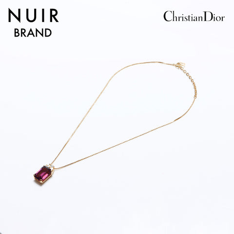 クリスチャンディオール Christian Dior ルビーモチーフ ネックレス ゴールド WS8833