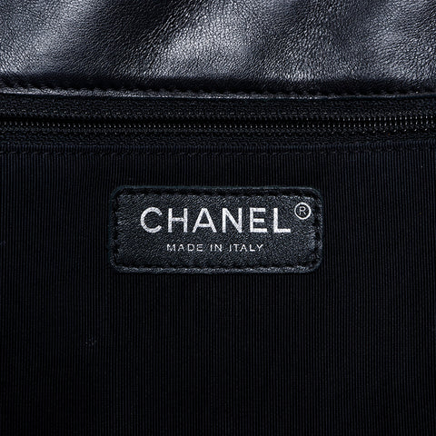 シャネル CHANEL 1番台 ラムスキン マトラッセ ショルダーバッグ ブラック WS8837