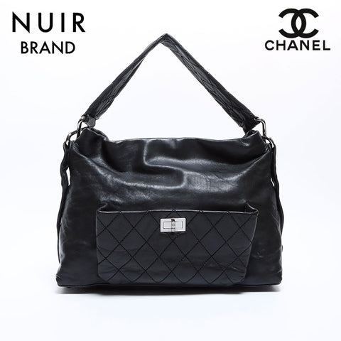 シャネル CHANEL 1番台 ラムスキン 2.55 ワンショルダー ショルダーバッグ ブラック WS8838