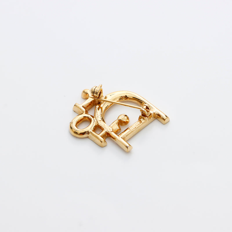 クリスチャンディオール Christian Dior ラインストーン ブローチ