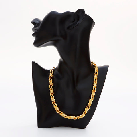 YVES SAINT LAURENT Collier Vintage Chaîne Tressée or WS8853