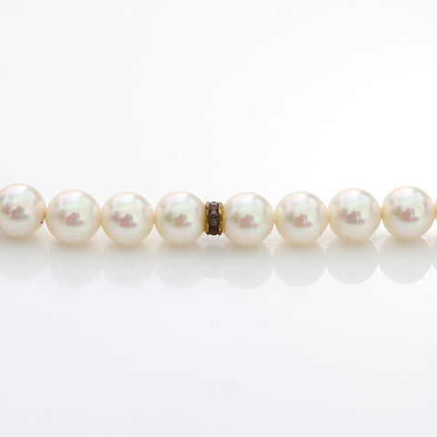 Christian Dior Rhinestone Pearl Vintage Necklace gold WS8858