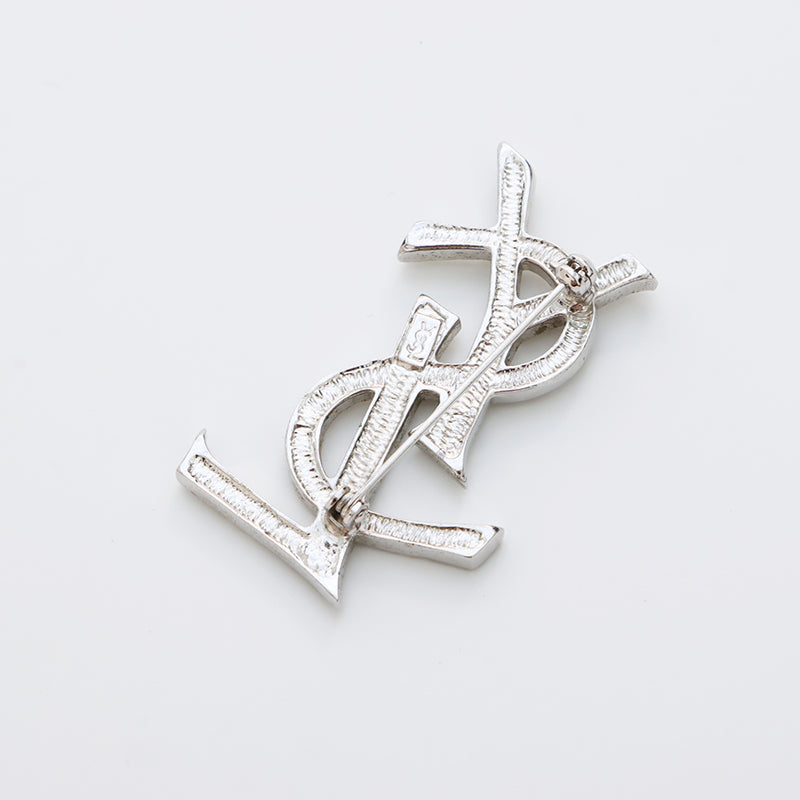 イヴ・サンローラン YVES SAINT LAURENT ラインストーン YSL ロゴ