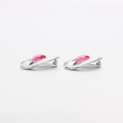 Yves Saint Laurent Yves Saint Laurent -Strass -Herzohrringe Silber WS8863