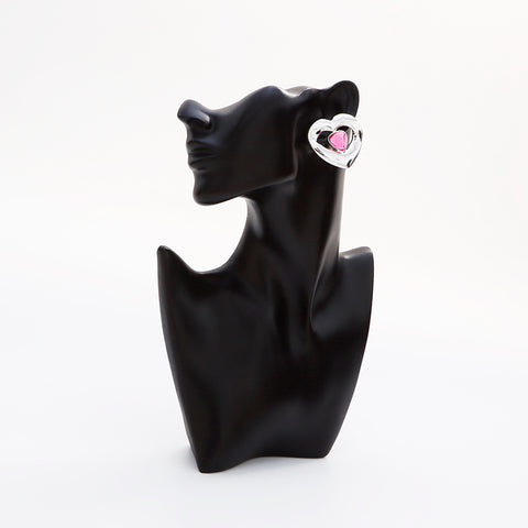 Yves Saint Laurent Yves Saint Laurent -Strass -Herzohrringe Silber WS8863