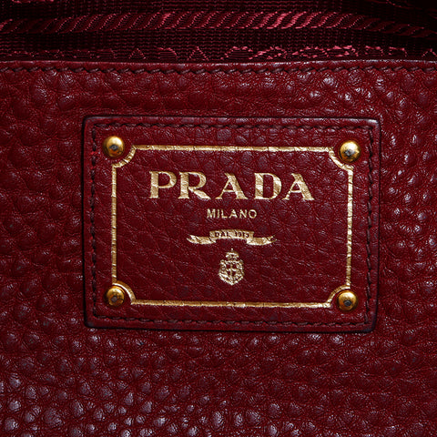 プラダ PRADA レザー 2way トートバッグ レッド WS8870