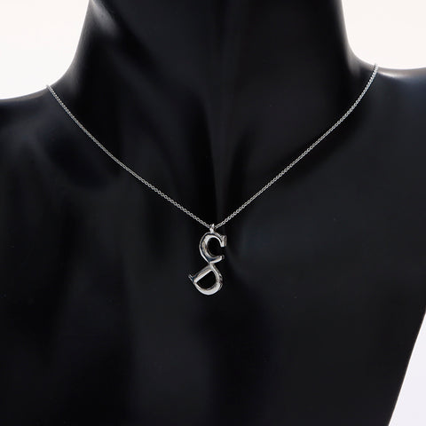 Christian Dior CD Logo Halskette Silber WS8882