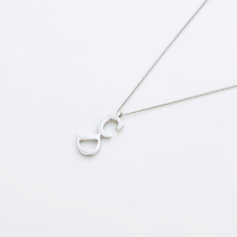 Christian Dior CD Logo Halskette Silber WS8882