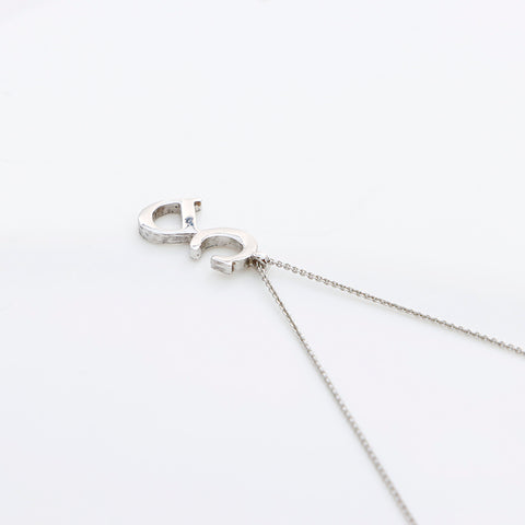 Christian Dior CD Logo Halskette Silber WS8882