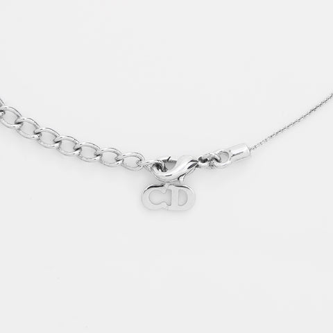 Christian Dior CD Logo Halskette Silber WS8882
