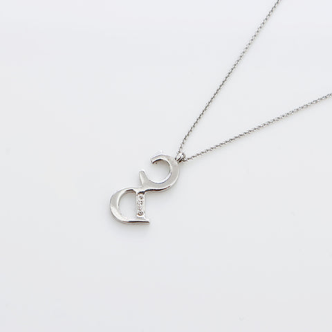 Christian Dior CD Logo Halskette Silber WS8882
