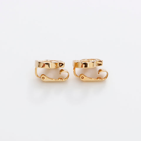 Christian Dior -Strass -CD -Logo Ohrringe Gold WS8888