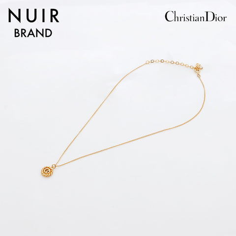 クリスチャンディオール Christian Dior CD ロゴ サークル ヴィンテージ ネックレス ゴールド WS8894