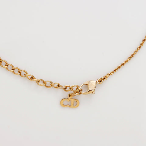 Collier de motif de ruban en strass dior chrétien, or WS8895