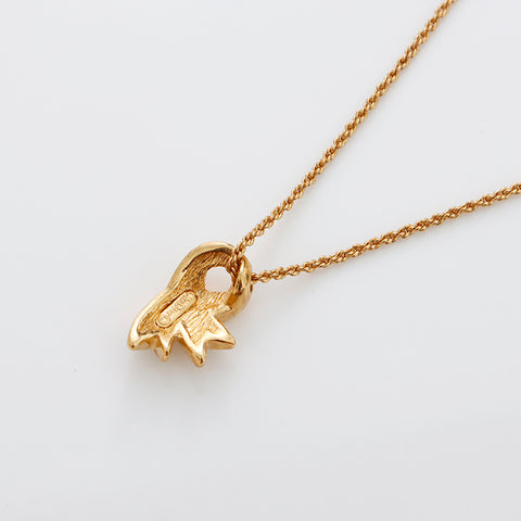 Collier de motif de ruban en strass dior chrétien, or WS8895