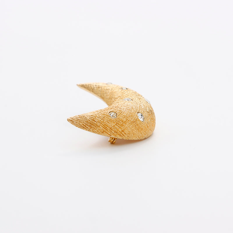 【極美品】【クリスチャンディオール】三日月 ムーン ブローチ ラインストーン クリスチャンディオール Christian Dior ラインストーン ムーン