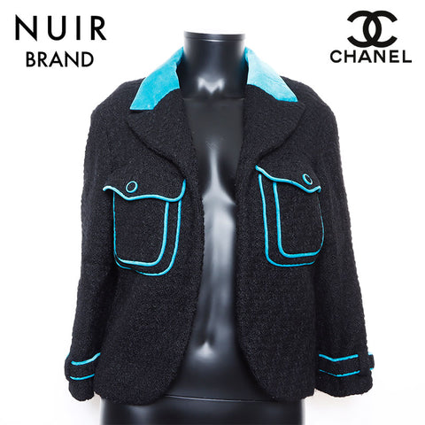 Chanel Sport Line Zip Up Hoodie Jacket Black 07A #38 – AMORE