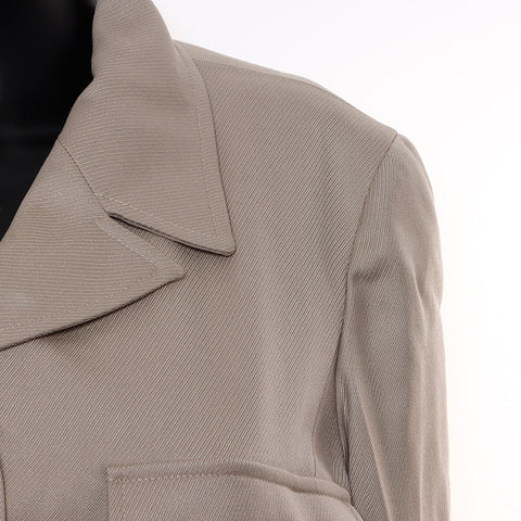 Chanel CHANEL 96A Size: 38 Wool Gold Button Military Belt Jacket Khaki WS8908